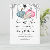 Pompoen Halloween Geslacht onthullen Uitnodiging (Staand voorkant)