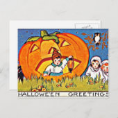  pompoen Halloween Groeten Feestdagenkaart (Voorkant / Achterkant)