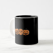 Pompoen Halloween Herfst Thanksgiving Gift Tweekleurige Koffiemok (Voorkant links)