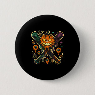 Pompoen Halloween Honkbal Ijs Drip Soky Boy Ronde Button 5,7 Cm
