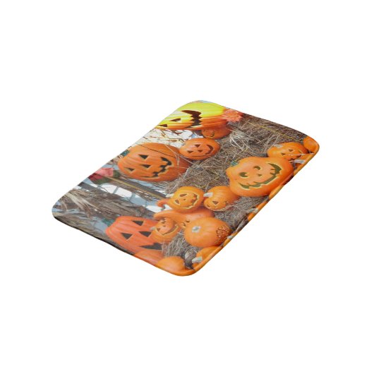 Pompoen halloween jack o lantaarn oranje pompoenen badmat (Gekanteld)