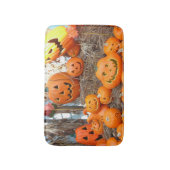 Pompoen halloween jack o lantaarn oranje pompoenen badmat (Voorkant Verticaal)
