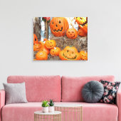 Pompoen halloween jack o lantaarn oranje pompoenen canvas afdruk (Insitu (Woonkamer))