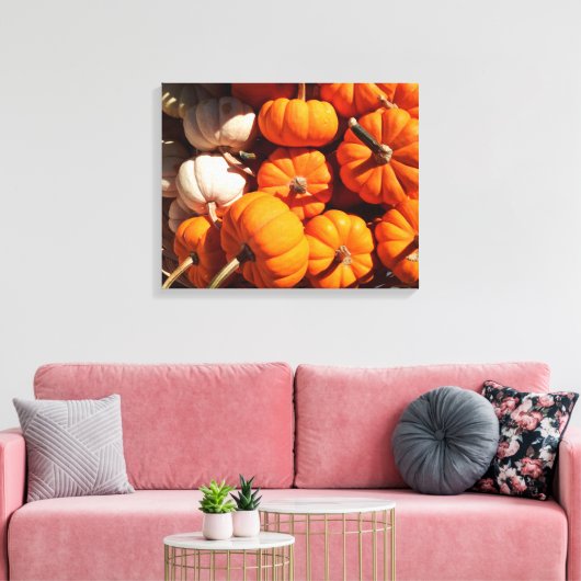 Pompoen halloween jack o lantaarn oranje pompoenen canvas afdruk (Insitu (Woonkamer))