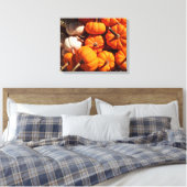 Pompoen halloween jack o lantaarn oranje pompoenen canvas afdruk (Insitu (Slaapkamer))