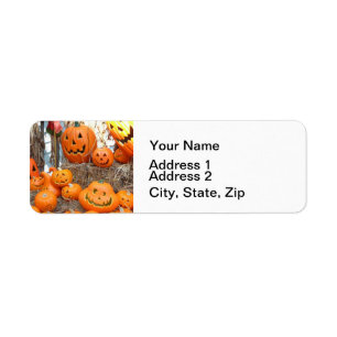 Pompoen halloween jack o lantaarn oranje pompoenen etiket