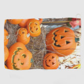 Pompoen halloween jack o lantaarn oranje pompoenen golfhanddoek (Horizontaal)