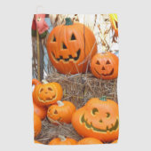 Pompoen halloween jack o lantaarn oranje pompoenen golfhanddoek (Voorkant)