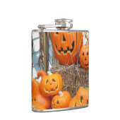 Pompoen halloween jack o lantaarn oranje pompoenen heupfles (Rechts)