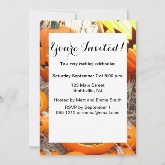 Pompoen halloween jack o lantaarn oranje pompoenen kaart (Voorkant)