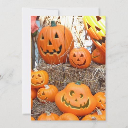 Pompoen halloween jack o lantaarn oranje pompoenen kaart (Achterkant)