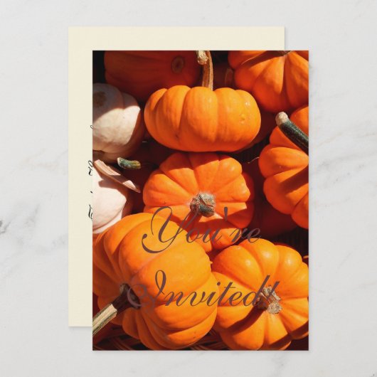 Pompoen halloween jack o lantaarn oranje pompoenen kaart (Voorkant / Achterkant)