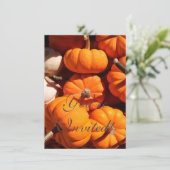 Pompoen halloween jack o lantaarn oranje pompoenen kaart (Staand voorkant)