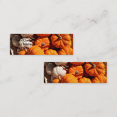 Pompoen halloween jack o lantaarn oranje pompoenen mini visitekaartje (Voorkant / Achterkant)