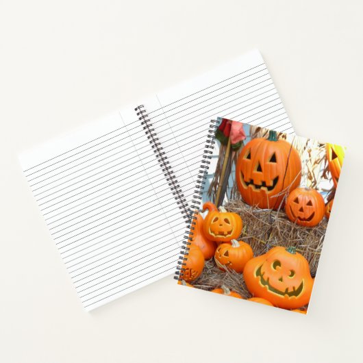 Pompoen halloween jack o lantaarn oranje pompoenen notitieboek (Binnen)