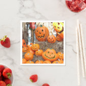 Pompoen halloween jack o lantaarn oranje pompoenen servet (Insitu)