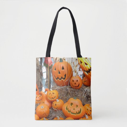 Pompoen halloween jack o lantaarn oranje pompoenen tote bag (Voorkant)
