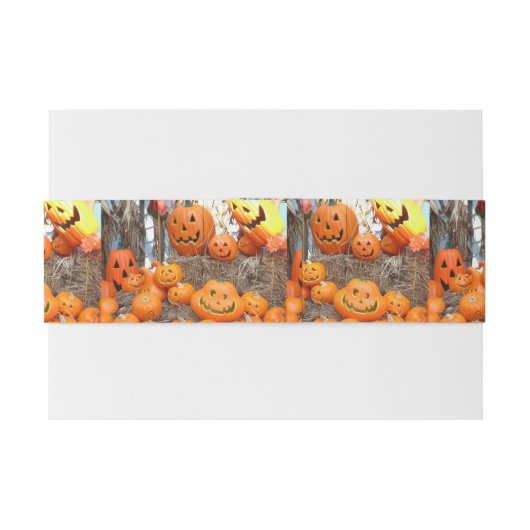 Pompoen halloween jack o lantaarn oranje pompoenen uitnodigingen wikkel (Achterkant Voorbeeld)