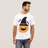 Pompoen Halloween Jack O Lantern Vleermuis T-shirt (Voorkant volledig)