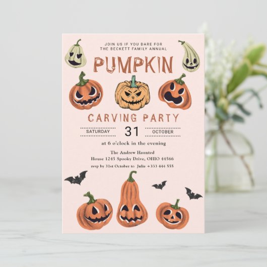 POMPOEN Halloween Kaart (Staand voorkant)