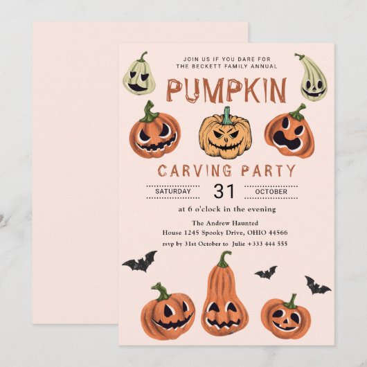 POMPOEN Halloween Kaart (Voorkant / Achterkant)