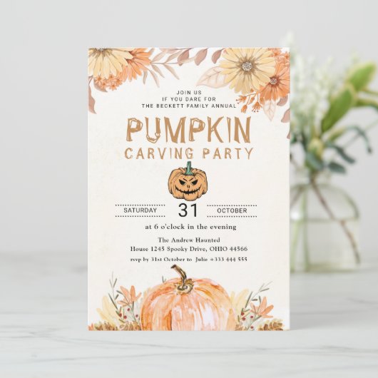 POMPOEN Halloween Kaart (Staand voorkant)