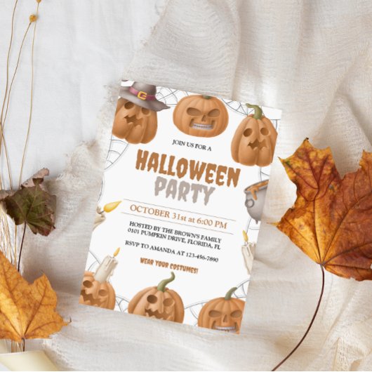 Pompoen Halloween Kostuum Feest Kaart