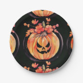 Pompoen Halloween kunst Papieren Bordje (Voorkant)