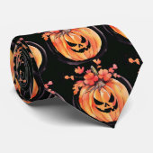 Pompoen Halloween Kunst Stropdas (Opgerold)