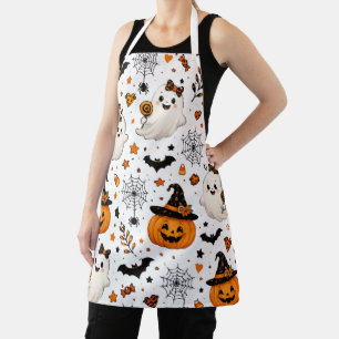 Pompoen Halloween Naadloos Patroon Moppige Geest Schort