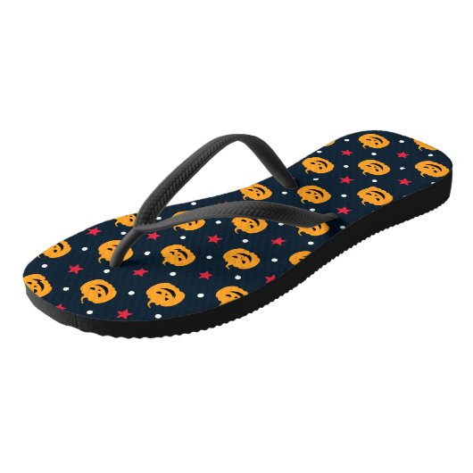Pompoen Halloween Naadloos Patroon Teenslippers (Schuin)