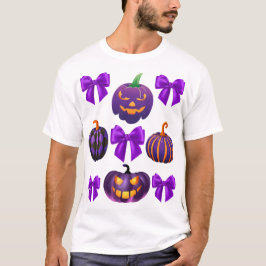Pompoen Halloween Paarse kroket boog herfst plezie T-shirt