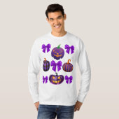 Pompoen Halloween Paarse kroket boog herfst plezie T-shirt (Voorkant volledig)