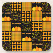 Pompoen Halloween Patchwork Patroon Bier Onderzetter (Voorkant)