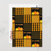Pompoen Halloween Patchwork Patroon Briefkaart (Voorkant / Achterkant)