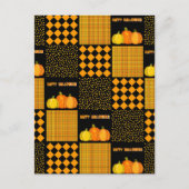 Pompoen Halloween Patchwork Patroon Briefkaart (Voorkant)