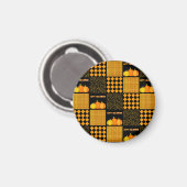 Pompoen Halloween Patchwork Patroon Magneet (Voorkant / Achterkant)