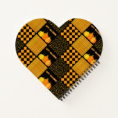 Pompoen Halloween Patchwork Patroon Notitieboek (Achterkant)