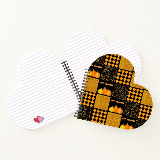 Pompoen Halloween Patchwork Patroon Notitieboek (Binnen)
