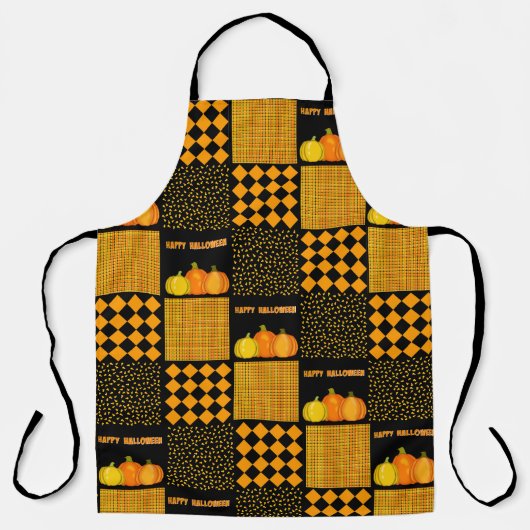 Pompoen Halloween Patchwork Patroon Schort (Voorkant)