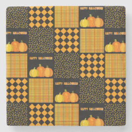 Pompoen Halloween Patchwork Patroon Stenen Onderzetter