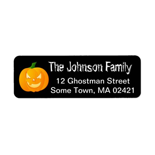 Pompoen Halloween Persoonlijke Adreslabels Etiket (Voorkant)
