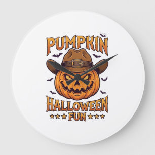 Pompoen Halloween Pret Jack Lantaarn Cowboy Hoed V Grote Klok