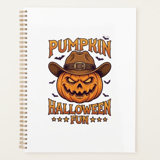 Pompoen Halloween Pret Jack Lantaarn Cowboy Hoed V Planner (Voorkant)
