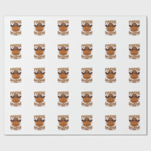 Pompoen Halloween Pret Jack Lantern Cowboy Hoed Vl Cadeaupapier