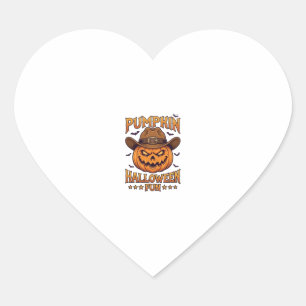 Pompoen Halloween Pret Jack Lantern Cowboy Hoed Vl Hart Sticker