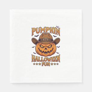 Pompoen Halloween Pret Jack Lantern Cowboy Hoed Vl Servet