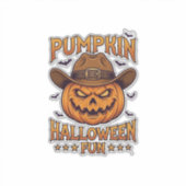 Pompoen Halloween Pret Jack Lantern Cowboy Hoed Vl Sticker (Voorkant)