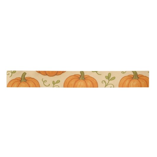 Pompoen Halloween Ribbon – Schattigee Herfst Gift Satijnen Lint (Voorkant)