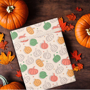 Pompoen Halloween sinaasappel geel groen Cadeaupapier